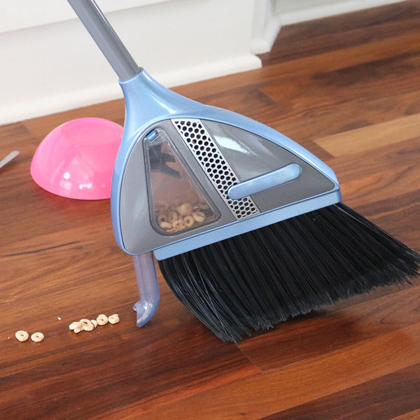 2-in-1 Cordless Sweeper with Built-in Vacuum Broom