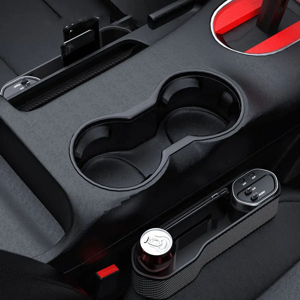 Maximize Your Car's Space and Charging Capabilities with Our Multi-Functional Car Seat Gap Filler Organizer